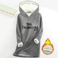 thumbnail image 2 of Lindreshi Winter Hoodies for Women's Digital Printed Plush And Thickened Fashionable Casual Long Sleeved Hooded Round Neck Sweatshirt, 2 of 3