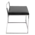 thumbnail image 2 of LumiSource Fuji Contemporary Stackable Dining Chair in Black Faux Leather - Set Of 2, 2 of 6