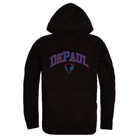 W Republic 540-121-BLK-02 DePaul University Campus Hoodie  Black & White - Medium
