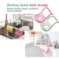 thumbnail image 3 of Soporte plegable para esponja de cocina, soporte para fregadero para cesta de esponja colgante, ideal para sujetar esponja, cepillo, etc. (juego de 2, rosa + verde), 3 of 5