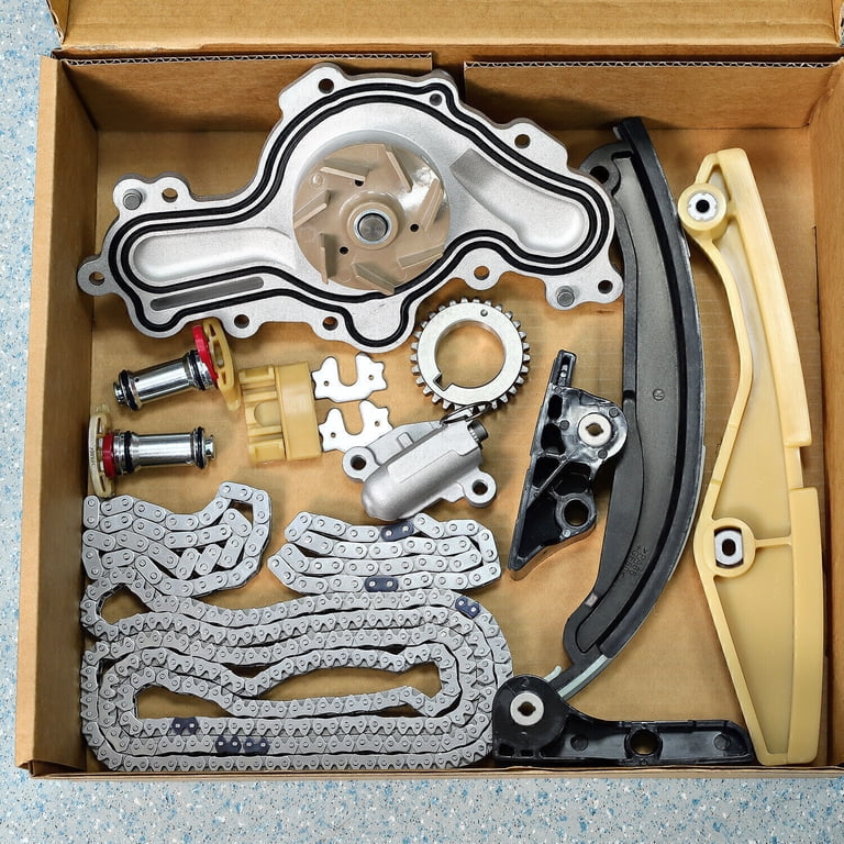 DOLKSN Timing Chain Kit Water Pump Fit For 2011-2019 Ford Edge Explorer F-150 Mustang Taurus Transit-150;2011-2016 LINCOLN MKS MKX MKZ 3.5L 3.7L V6 3496cc 3726cc BL3Z-6268-A, AT4Z-6268-A, Sets & Kits
