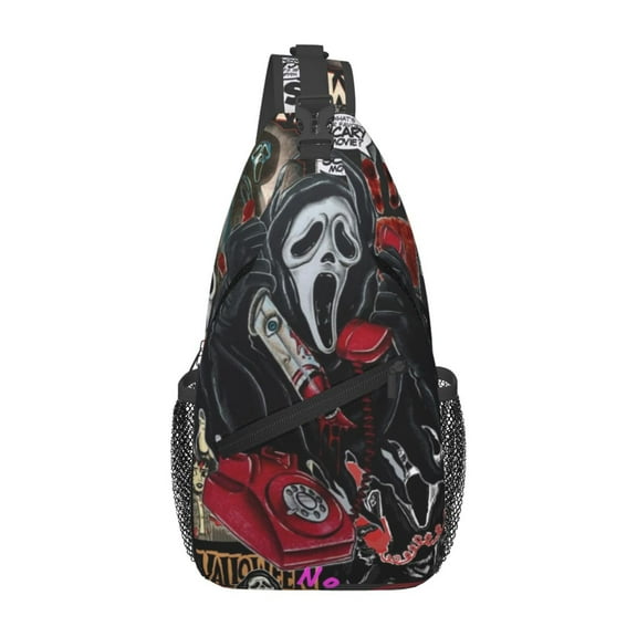 Scream Ghostface Sling Bag Unisex Crossbody Backpack Casual Cross Chest Bag Diagonally Shoulder Chest Pack