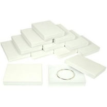 12 White Swirl Cotton Jewelry Gift Boxes Necklace Bracelet Displays 5 3/8"