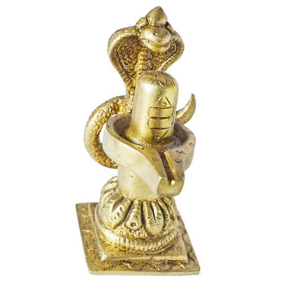 Shiva Linga with Snake Crowning It (Small Statue)