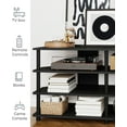 thumbnail image 3 of Corner TV Stand with Storage, 4-Tier Entertainment Center for 55 Inch TV, Modern TV Console Table for Living Room Bedroom, Black, 3 of 6