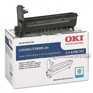 Genuine Okidata Cyan Drum - OKIDATA 43381703 OKI CYAN IMAGE DRUM FOR C5800LDN, C5650N, C5650DN - 20K YIELD