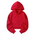 thumbnail image 3 of Cropped Hoodies for Women 2025 Long Sleeve Plain Crop Hoodie Streetwear Hooded Sweatshirt Pullover Tops, 3 of 5