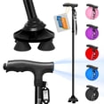 thumbnail image 1 of Bastón plegable BigAlex con luz LED, base cuádruple pivotante, ajustable y bolsa de transporte para hombre y mujer., 1 of 5