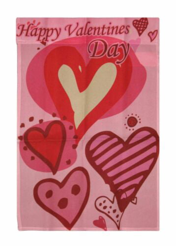 12x18 Happy Valentine's Valentines Day Cartoon Heart Sleeved Garden 12"x18" Flag 