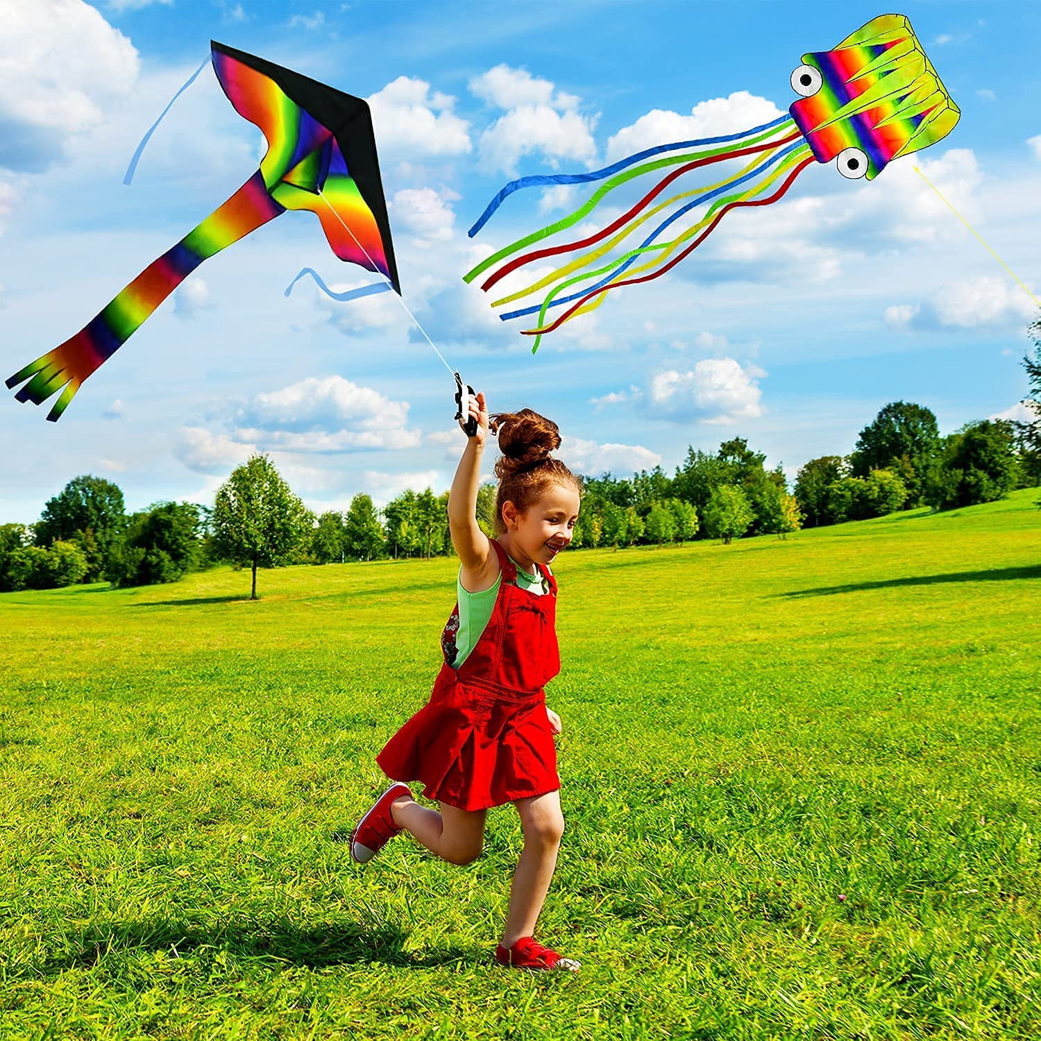 Outdoor Colorful Cartoon Owl Easy Flying Kite with 50m Line Children Kids Toys Outdoor Toys for Baby Children Toddlers Boys & Girls Blue Anniston Kids Toys