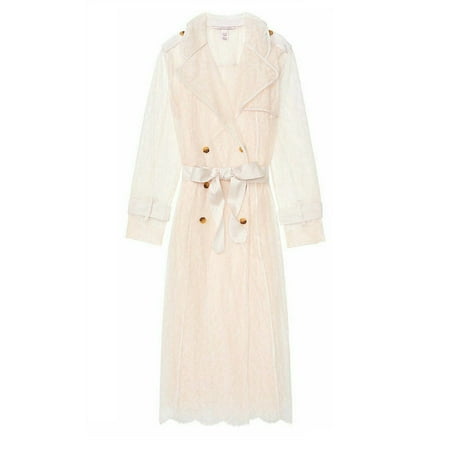 All Lace Trench Coat Lingerie Lace Robe Color Coconut White Size XS/S NWT