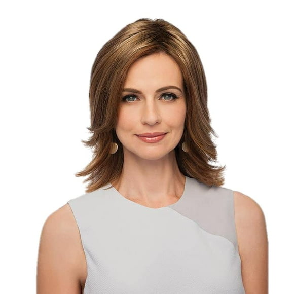 Artist Top Perfect Hair Topper Color GL8-29SS HAZELNUT - Gabor Wigs 10"" Long Clip In Flexlite Synthetic Conceals Thinning Crown Head Hairpiece, eGab-TOPPER-GL8-29SS