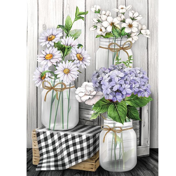 Cuadros Decorativos Kit de pintura de diamante 5D DIY Flores frescas Taladro redondo completo Cuadro de mosaico Pared DQrwqpou Nuevos Originales