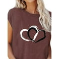 thumbnail image 3 of ORQ Women Round Neck Loose Two Love Printed Short Sleeve T-shirt, 3 of 4