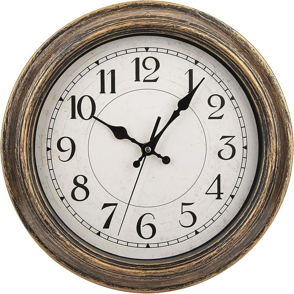 12-inch retro wall clock, vintage round decorative wall clock, silent
