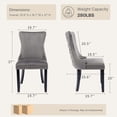 thumbnail image 6 of DONICK Wing-Back Dining Chair,Kitchen & Dining Room,Velvet,Soild Wood,Nailhead Trim(Grey,Set of 6), 6 of 13