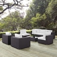 thumbnail image 2 of Modern Contemporary Urban Design Outdoor Patio Balcony Eight PCS Sectional Sofa Set, White, Rattan, 2 of 8