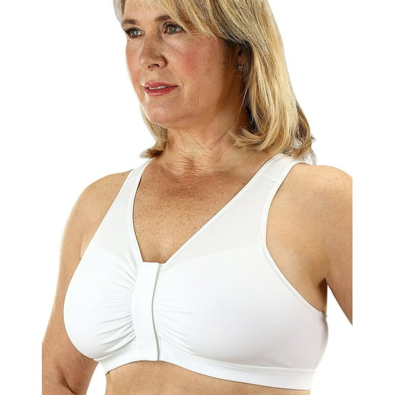 Classique Post Mastectomy Front Closure Wide Strap Fashion Bra XX-Large White
