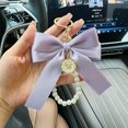thumbnail image 4 of Tainini Cute Bow Keychain Wristlet for Women, Pearl Key Chains for Car Keys Bow Keychain Accessories for Women, 4 of 4