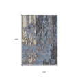 thumbnail image 3 of HomeRoots 613342 9 x 12 ft. Denim Blue & Beige Abstract Washable Indoor & Outdoor Rectangle Area Rug, 3 of 5
