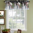 thumbnail image 3 of Black Christmas Curtain Valances for Windows, Kitchen Valance Window Treatments Panel 2 Pack, Xmas Winter Snowman Snowflakes Trees Rod Pocket Short Curtains for Bathroom Bedroom 60 x 18 Inch, 3 of 8