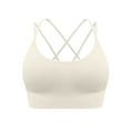 thumbnail image 2 of Zpanxa Sports Bras for Women, Plus Size Women's Solid Color Cross Back Sports Bra High Impact Workout Running Yoga Top, 2 of 5