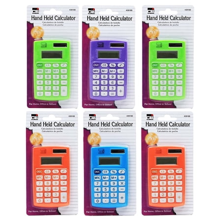 Charles Leonard Primary Calculator Single 8-Digit Display (6 Count)