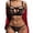 Black, variant on Elegant Mesh Bustier Set for Women with Elastic Cage Detail and Strappy Hollow Design in Bra Brief Sets Red M