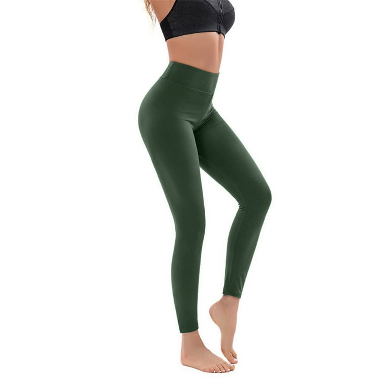 Baocc Yoga Pants Women Full Length Yoga Leggings, Women's High Waisted  Workout Compression Pants Pants for Women Army Green M