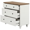 thumbnail image 7 of 3 Drawer Dresser for Bedroom, White Kids Dressers Wood Mid Century Modern Closet Storage Organizer for Living Room, Hallway,Nursery,, 7 of 7