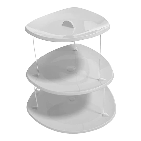 Collapsible 3 Tier Party Tray Elegant Serving Solution for Sandwiches Cakes Sliced Cheese and Meats with Decorative Design and Minimal Storage