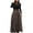 Beige, variant on Utoimkio Women's Long Sleeve Floral Print Maxi Dress Casual Slim Fit Crewneck Long Dress for Women