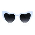 thumbnail image 2 of Oversize Heart Shape Cat Eye Retro Womens Plastic Sunglasses White, 2 of 3