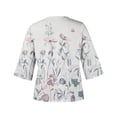 thumbnail image 5 of Summer Plus Size Tops For Women 2023 Trendy Summer V-Neck 3/4 Sleeve Print Casual T-shirt Blouse on Clearance, 5 of 5
