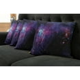 thumbnail image 5 of Ambesonne Galaxy Throw Pillow Cover 4 Pack, Mother Nebula View, 20", Purple Black Blue, 5 of 5