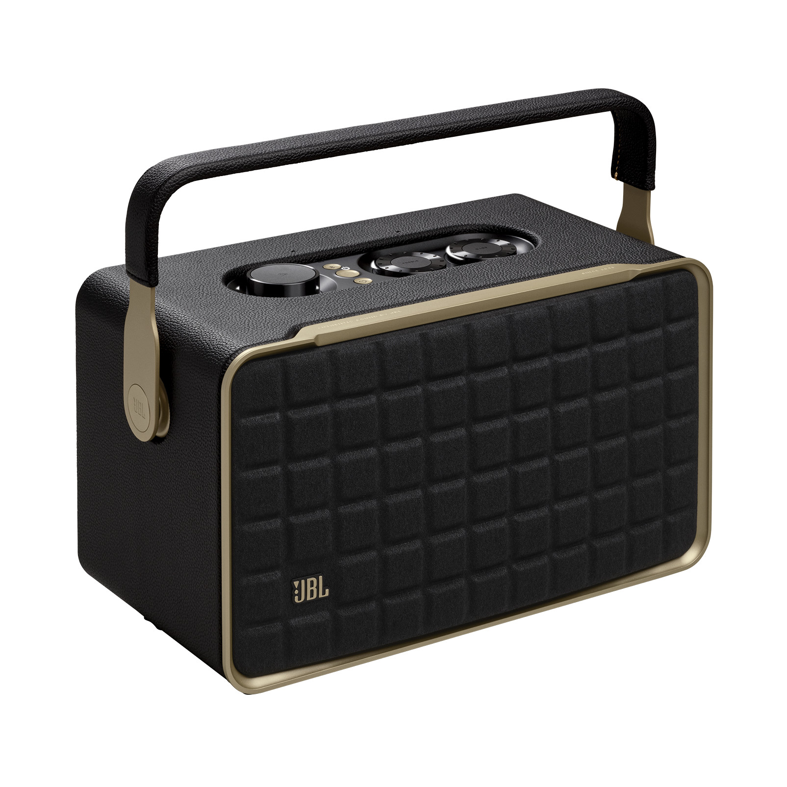 JBL Authentics 300 - Portable smart home speaker with Wi-Fi, Bluetooth and voice assistants with retro design. - Black