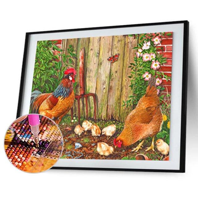 5D pollo mosaico diamante pintura dibujo completo redondo taladro DIY arte artesanía Likrtyny decoración de arte