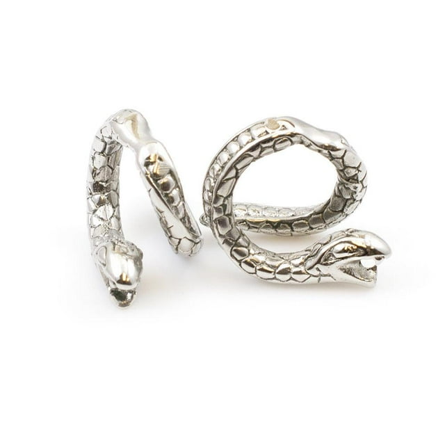 Paire de Cônes d'Oreille avec Serpent en Acier Chirurgical 8g