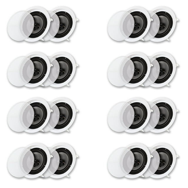 Acoustic Audio CS-IC83 Haut-Parleurs de Plafond à Montage Encastré avec Caissons de Basses de 8 Pouces 8 Paires