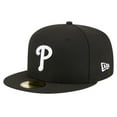thumbnail image 3 of Men's New Era Black Philadelphia Phillies Logo 59FIFTY Fitted Hat, 3 of 6