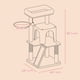 thumbnail image 5 of Árbol para Gatos Pequeños, con Plataforma Extendida, Poste Rascador y Barandilla, Gris Oscuro, 5 of 6
