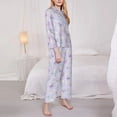 thumbnail image 3 of Vsdgher daisy and butterfly Pajamas Set Long Sleeve Sleepwear Womens Button Down Nightwear Pj Sets-Small, 3 of 7