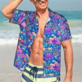 thumbnail image 2 of Camisa hawaiana de manga corta con botones para hombre, camisas de playa con estampado de garabatos de hongos, camisas para mujer, camisas casuales para niños de calle, 2 of 5