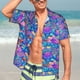 thumbnail image 2 of Camisa hawaiana de manga corta con botones para hombre, camisas de playa con estampado de garabatos de hongos, camisas para mujer, camisas casuales para niños de calle, 2 of 5