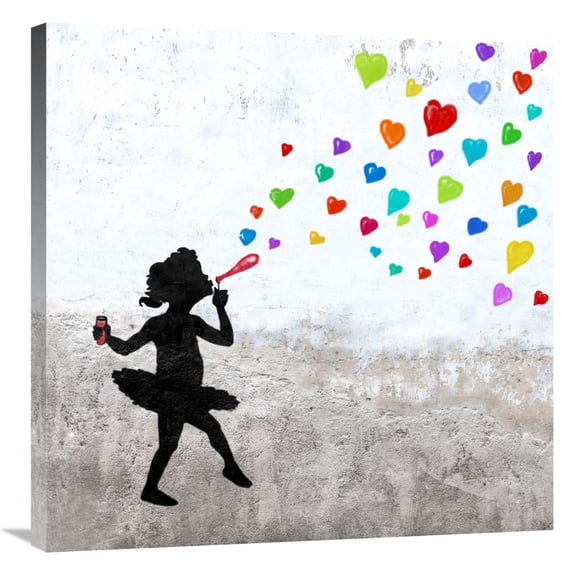 Global Gallery's 'Love Bubbles (detail)' by Masterfunk Collective Stretched Canvas Wall Art