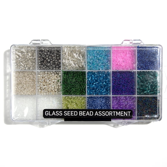 Cousin DIY Blue Toned Glass Seed Bead Bulk Pack, Unisex, Model# 69991234, 10000 Piece
