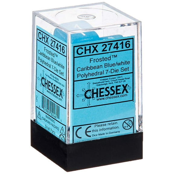Chessex CHX27416 Dice-Frosted Caribbean Blue Set, Multicolor
