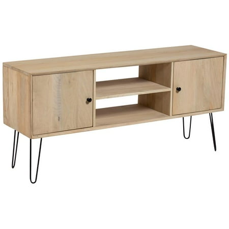 Graphik Contemporary Solid Mango Wood Hairpin Legs Tv Stand