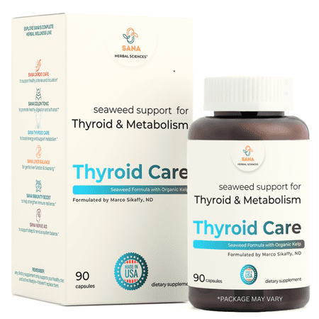 Sea Iodine Organic Kelp Supplement for Thyroid Support and Hypothyroidism | 210 mcg Seaweed Iodine Daily | for Women and Men | Hormone Balance & Metabolic Efficiency
