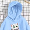 thumbnail image 5 of Qingpeng Girls Cartoon Cat Print Hoodie Long Sleeve Pullover Casual Hooded Sweatshirt for Fall, 5 of 7
